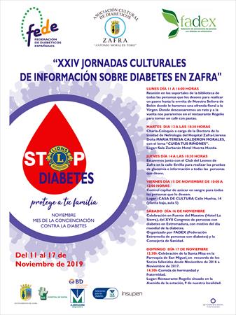 ACTIVIDADES DE NUESTRAS ASOCIACIONES: ZAFRA. XXIV JORNADAS CULTURALES DE INFORMACIÓN SOBRE DIABETES EN ZAFRA