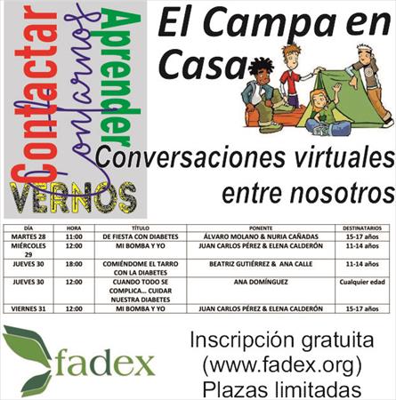 EL CAMPA EN CASA: CHARLAS VIRTUALES PARA LOS JÓVENES DE FADEX