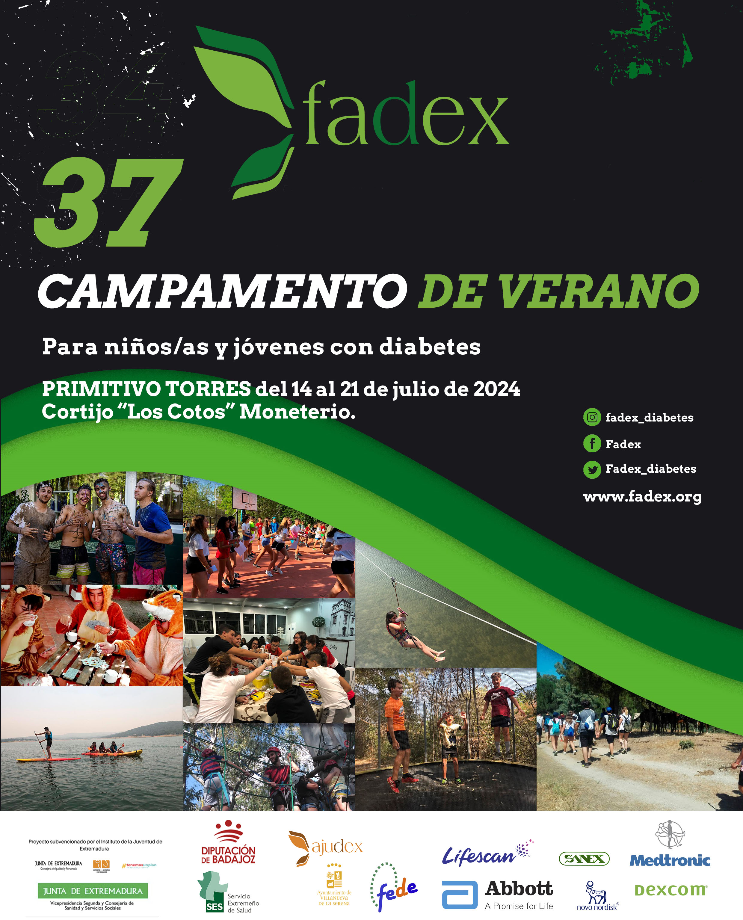 CAMPAMENTO DE VERANO DE EXTREMADURA PARA NIÑOS/AS Y JÓVENES CON DIABETES 2024