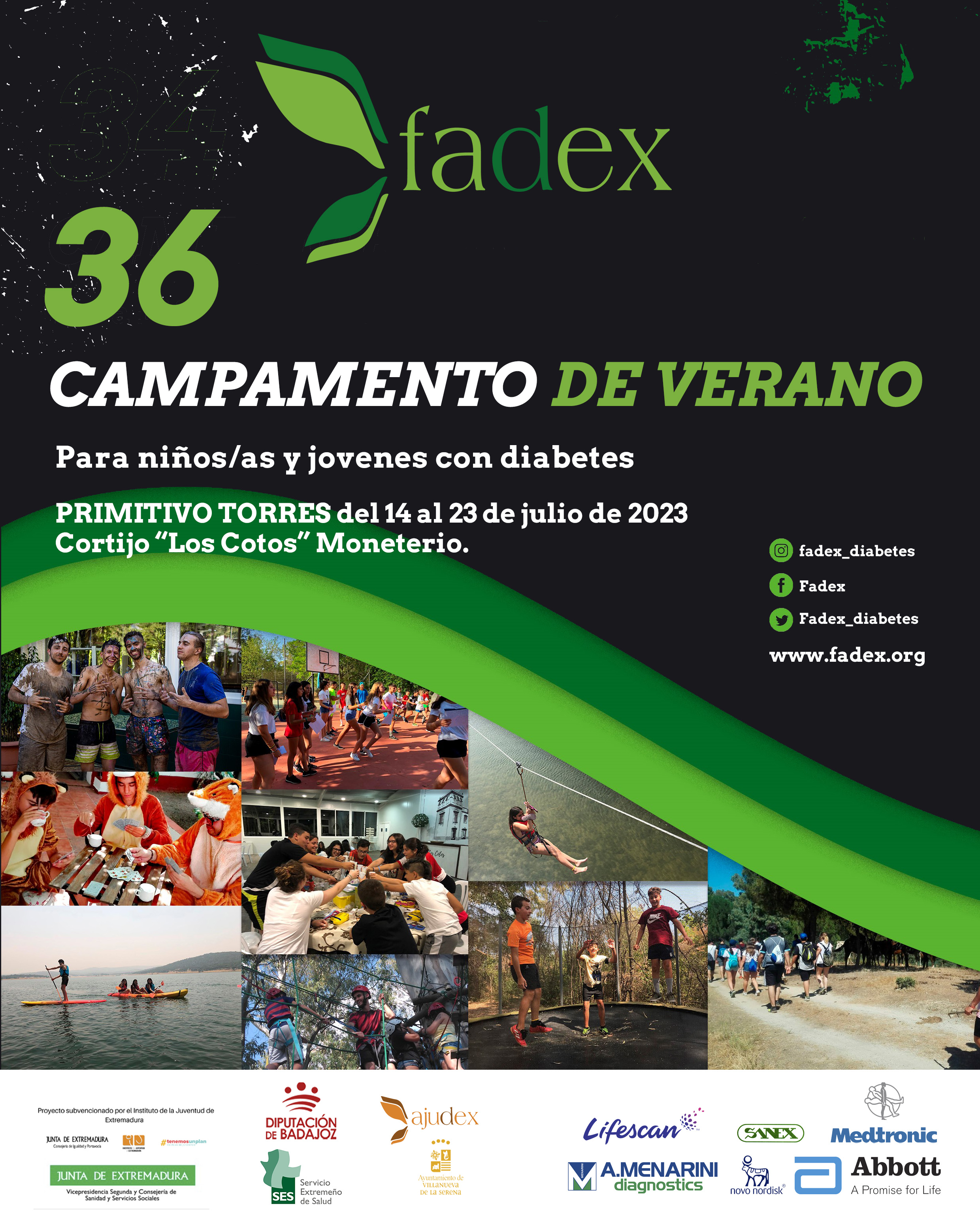 CAMPAMENTO DE VERANO DE EXTREMADURA PARA NIÑOS CON DIABETES 2023