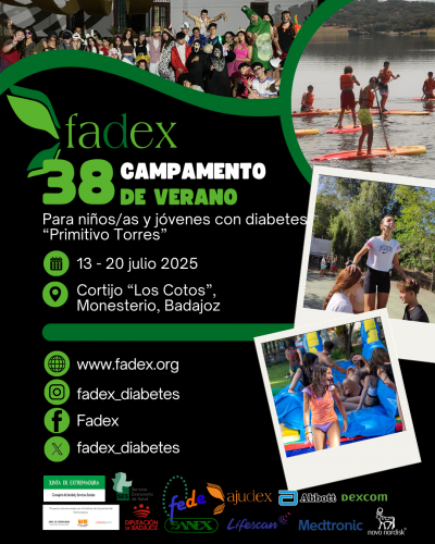 CAMPAMENTO DE VERANO DE EXTREMADURA PARA NIÑOS/AS Y JÓVENES CON DIABETES 2025